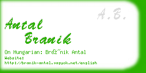 antal branik business card